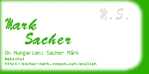 mark sacher business card